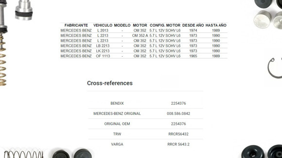 Imagen de JGO REP CILINDRO RUEDA TRAS M-BENZ 2013/2213 OM352 44,45MM